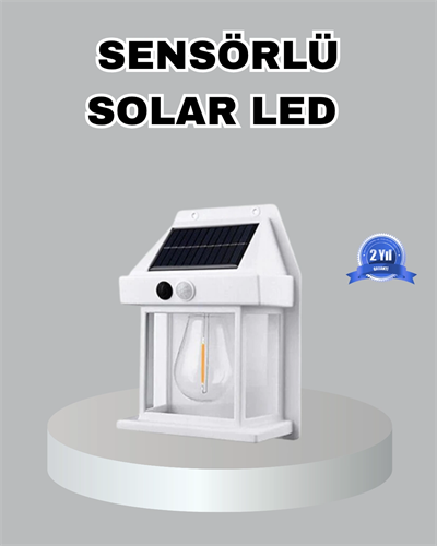 Üç Modlu Güneş Enerjili Duvar Lambası 1800mAh Bataryalı ve Hareket Sensörlü