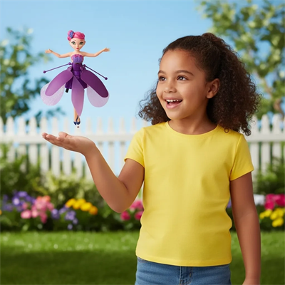 Uçan Peri Oyuncak Usb Kablolu ve Şarj Edilebilir Oyuncak Mor Renkli