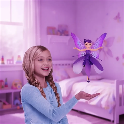 Uçan Peri Oyuncak Usb Kablolu ve Şarj Edilebilir Oyuncak Mor Renkli