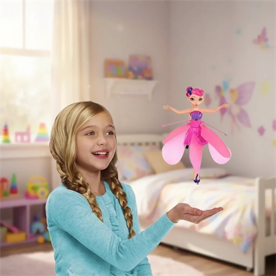 Uçan Peri Oyuncak Usb Kablolu ve Şarj Edilebilir Oyuncak Pembe Renkli