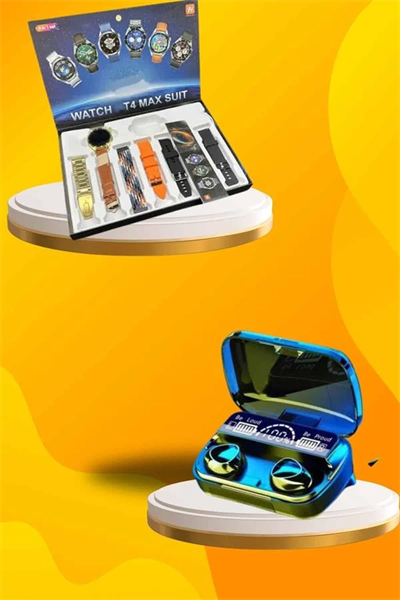 Ucuz Kaliteli Yeni Nesil 7 Kordonlu Akıllı Saat ve Kablosuz Bluetooth Kulaklık ANC Özelliği