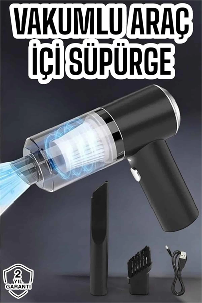 Üflemeli Güçlü Vakumlu Ev Ofis Araç Süpürgesi El Süpürgesi Şarjlı