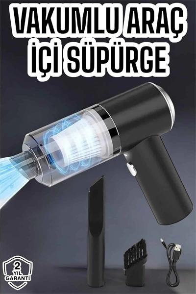 Üflemeli Güçlü Vakumlu Ev Ofis Araç Süpürgesi El Süpürgesi Şarjlı