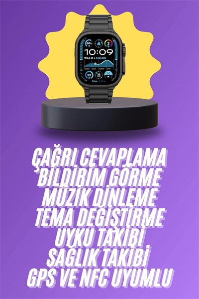 Ultra 3 Kordonlu Amoled Ekran Akıllı Saat Çok Fonksiyonlu Uyku ve Sağlık Takibi