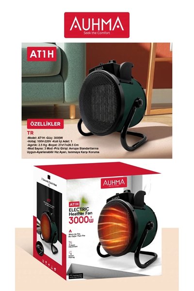 Ultra Güçlü 3000 Watt Taşınabilir Elektrikli Portatif Isıtıcı Soba Sıcak Hava Üfleyen Fan Radyatör