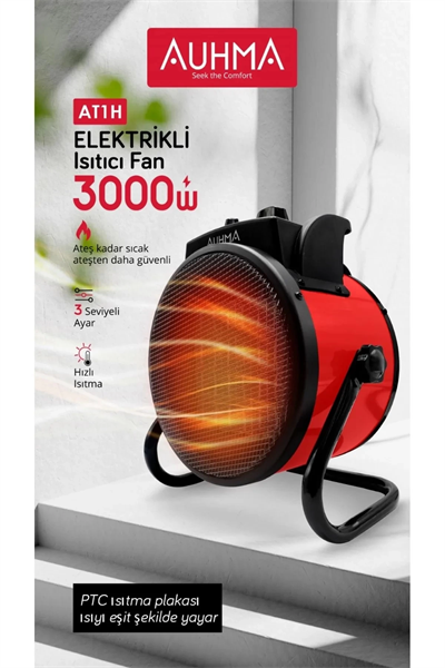 Ultra Güçlü 3000 Watt Taşınabilir Elektrikli Portatif Isıtıcı Soba Sıcak Hava Üfleyen Fan Radyatör