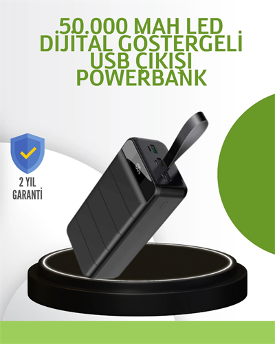 Ultra Güçlü 50.000 mAh Powerbank – LED Ekranlı, Çoklu Bağlantı Seçenekli, Akıllı Koruma Sistemli Şarj Ünitesi