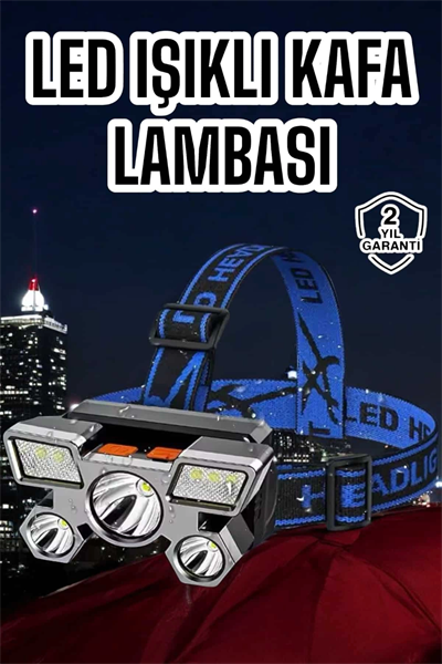 Ultra Güçlü Led Işık Şarjlı Kafa Lambası Balıkçı Lambası Kafa Feneri