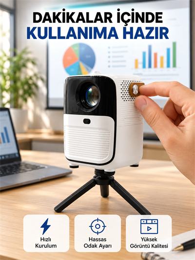 Ultra HD Çözünürlüklü Taşınabilir Projektör – 1920x1080 Piksel Görüntü Kalitesi Yeni Nesil
