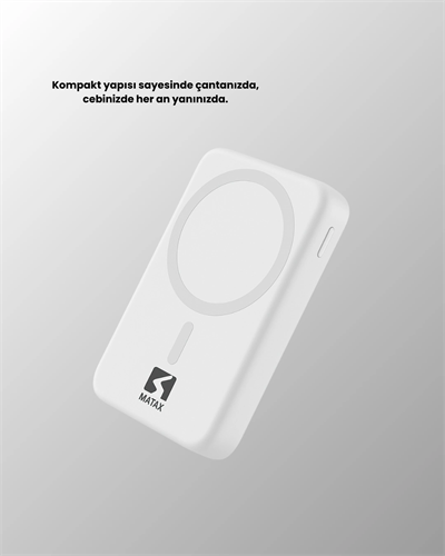 Ultra İnce Manyetik Powerbank Hızlı Şarj, Güçlü Tutuş, 10000 mAh Kapasite