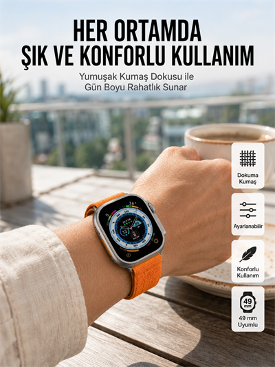 Ultra Max Kordon Kilitli Akıllı Saat Amoled Ekran Titreşimli Çağrı Cevaplayabilen