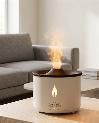 Ultrasonik Aromaterapi Difüzörü Alev Efektli Ortam Nemlendirici Zamanlayıcılı Sessiz Çalışma