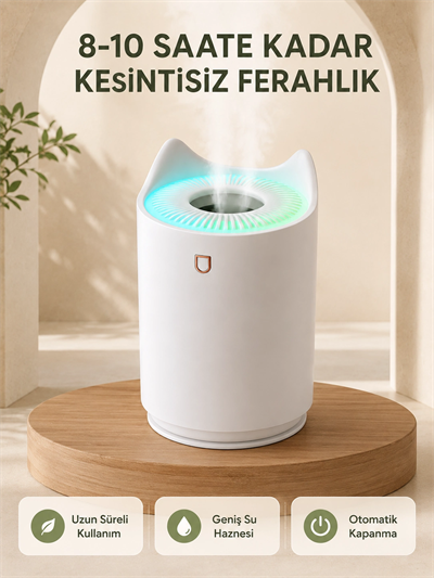 Ultrasonik Hava Nemlendirme Cihazı 7 Renk LED Aromaterapi Difüzör