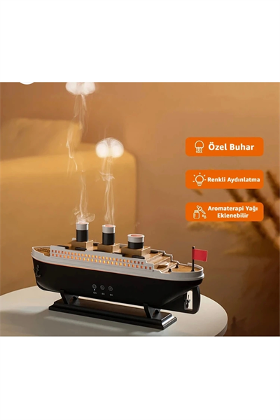Ultrasonik hava nemlendirici ahşap desenli siyah 250 ml kumandalı aroma difüzörü 2 yıl garantili