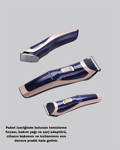 Unisex Şarjlı Saç ve Sakal Tıraş Makinesi – Ayarlanabilir Tarak Başlıkları, Sessiz Motor