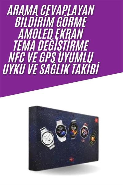 Unısex Yuvarlak Ekranlı 7 Kordonlu Akıllı Saat GPS Destekli Çoklu Kordon Seçeneği