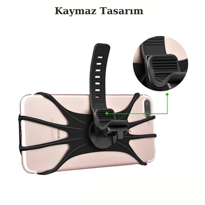 Universal Bisiklet Motosiklet Çocuk Arabası Silikon 360 Derece Telefon Tutucu Tüm Modellerle Uyumlu Bx40