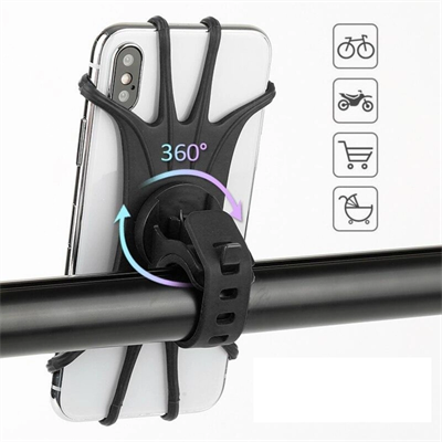 Universal Bisiklet Motosiklet Çocuk Arabası Silikon 360 Derece Telefon Tutucu Tüm Modellerle Uyumlu Bx40