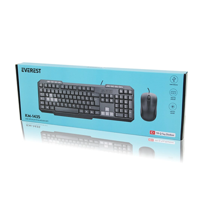 Usb Kablolu Klavye - Mouse Set Q Klavye 1200dpı Mouse Km-1435 Bx40