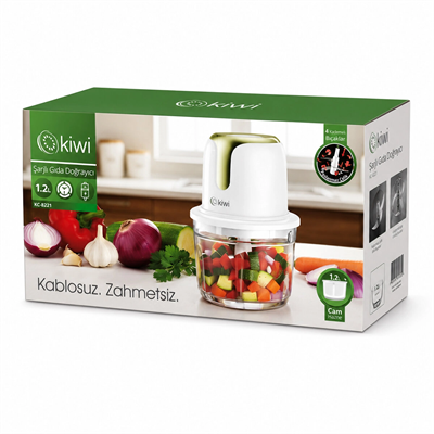Usb To Type-c Şarjlı Mini 3 Bıçaklı Gold Blender Rondo Gıda Doğrayıcı 1.2lt=mika Kristal Hazne Kc-8221 Bx40
