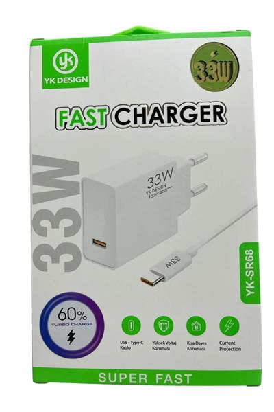 Usb Type-c 33W Şarj Aleti YK-SR68 (3936)