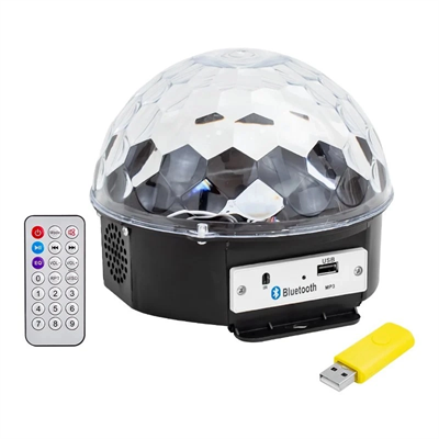 Usb-bluetooth Destekli Kumandalı Hoparlörlü Yarım Dünya Küre Disko Topu Bx40