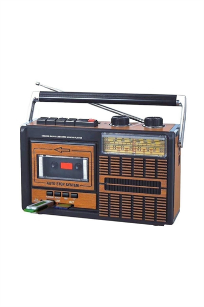 Usb fm radyo kaset çalar gri renk 2 yıl garantili nostaljik müzik kutusu - Elektronik
