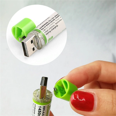 Usb ile Şarj Olabilen 2 li 1450 mah Lityum Kalın Şarjlı Kalem Pil