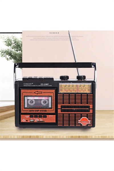 Usb ve fm radyo özellikli kahverengi kaset çalar 2 yıl garantili nostaljik radyo