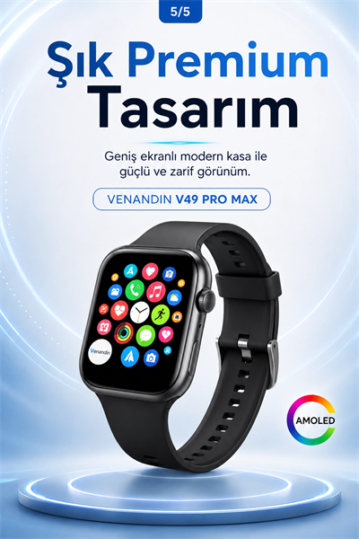 Uygulama Bildirimli Dokunmatik Akıllı Saat Kablosuz Şarjlı Şık Tasarımlı Model