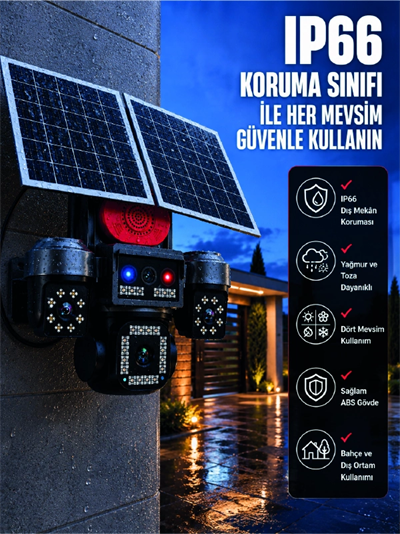 Uzaktan Canlı İzleme Destekli 4 Kameralı Akıllı Güvenlik Kamera Sistemi