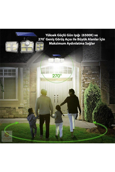 Uzaktan Kumandalı 122 Led Sensörlü Bahçe Lambası