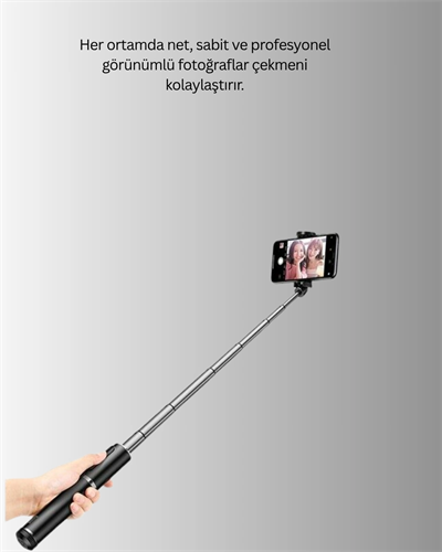 Uzaktan Kumandalı Bluetooth Selfie Çubuğu– 130 cm Ayarlanabilir