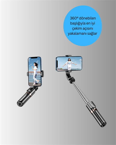 Uzaktan Kumandalı Bluetooth Selfie Çubuğu– 130 cm Ayarlanabilir