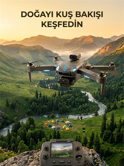 Uzaktan Kumandalı Çift Kameralı Hobi ve Fotoğraf Droneu