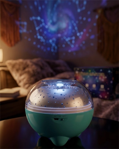 Uzaktan Kumandalı Döner Yıldız Projeksiyon Lambası Bluetooth Hoparlör ve Renk Değiştirme Özelliği