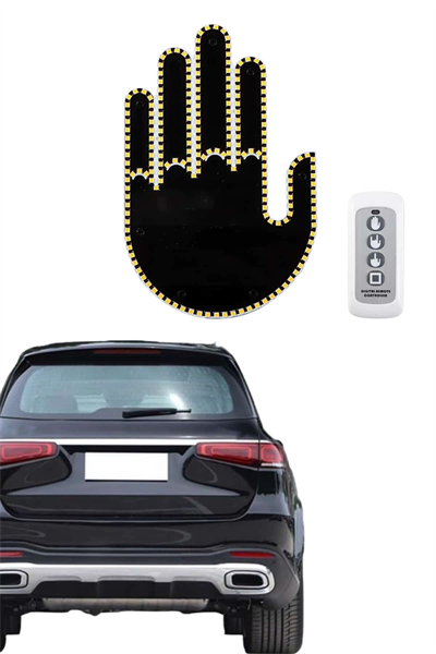 Uzaktan Kumandalı El Orta Parmak Led Araç Camına Özel