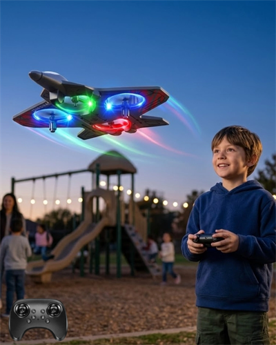 Uzaktan Kumandalı LED Işıklı Drone Uçak 360 Derece Dönüş Özellikli Oyuncak Drone