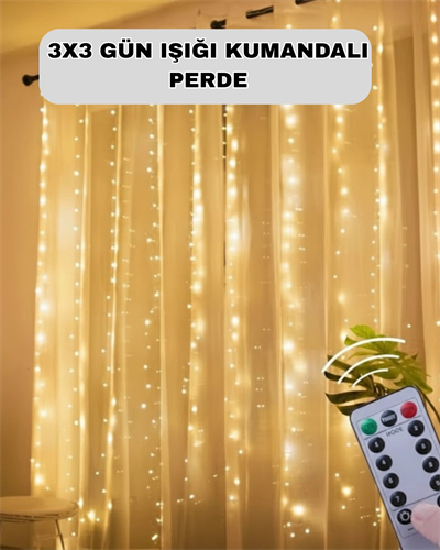 Uzaktan Kumandalı Perde Tipi Günışığı Peri Led Işık Dekorasyon