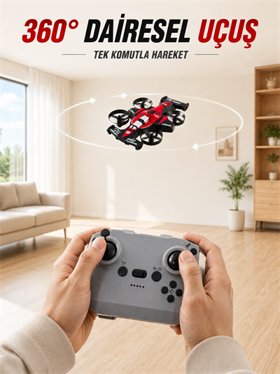 Uzaktan Kumandalı RC Drone 360° Akrobatik Dönüş 3 Kademeli Hız Headless Mode