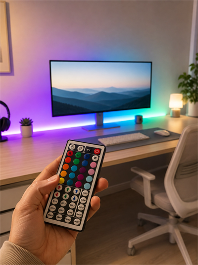 Uzaktan Kumandalı RGB Şerit LED 5 Metre 12V 5050 SMD Çok Renkli Dekoratif Işık Seti