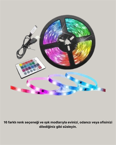 Uzaktan Kumandalı RGB Smart Şerit LED Işık Esnek ve Taşınabilir Dekorasyon