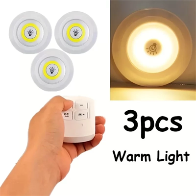 Uzaktan Kumandalı Yapışkanlı 3'lü Led Spot Lamba Bx40