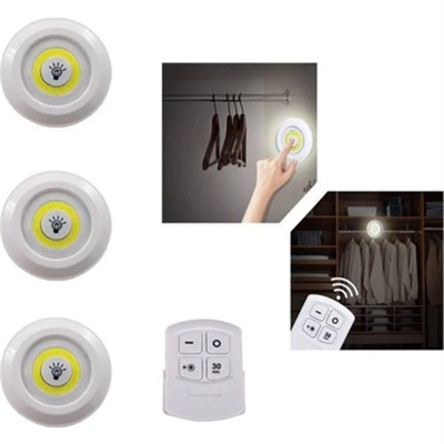 Uzaktan Kumandalı Yapışkanlı 3’lü Led Spot Lamba Bx40