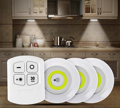 Uzaktan Kumandalı Yapışkanlı Kablosuz Pilli LED 3’lü (3936)