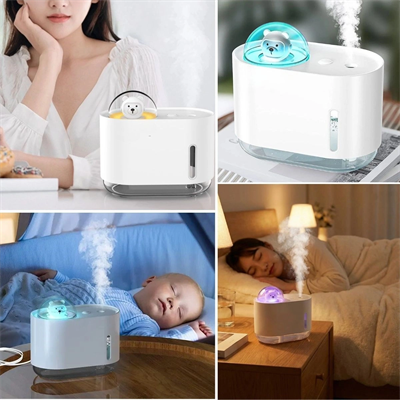 Uzay Ayısı 300 Ml Usb Hava Nemlendirici – Led Işıklı Masaüstü Buhar Makinesi, Yatak Odası & Çocuk Odası İçin Ortam Nemlendirici Bx40
