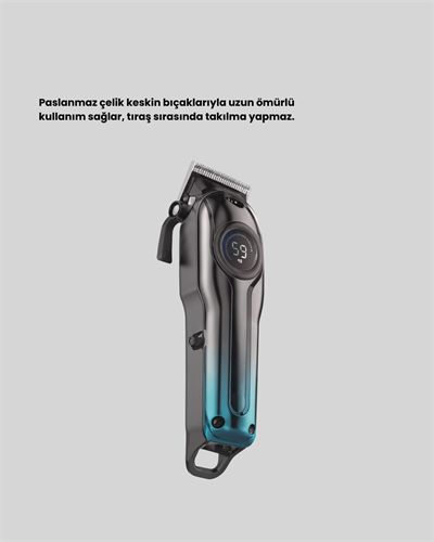 Uzun Çalışma Süreli LCD Göstergeli Saç Kesme Makinesi