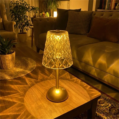 Uzun Klasik Gri Baklava Model Led Masa Lambası – Dokunmatik, 3 Renk Işık Modlu, Şarjlı Dekoratif Gece Lambası Bx40