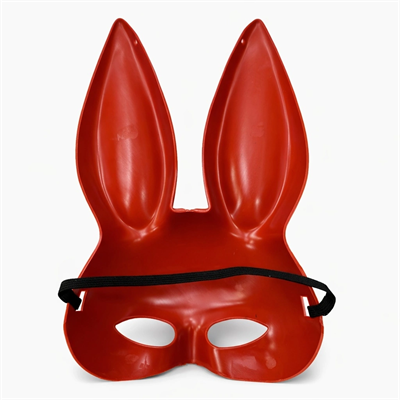Uzun Kulaklı Kırmızı Lüks Tavşan Maskesi