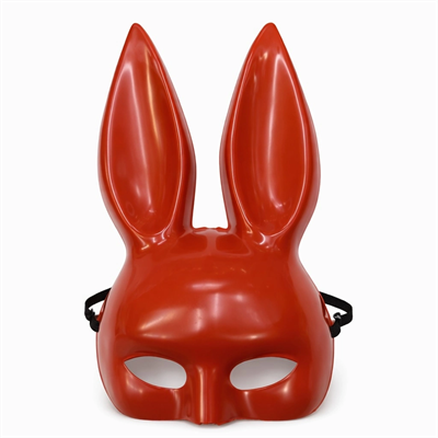 Uzun Kulaklı Kırmızı Lüks Tavşan Maskesi